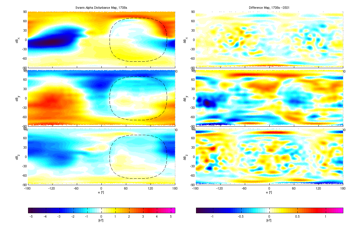 Maps of dBsun, Swarm Alpha